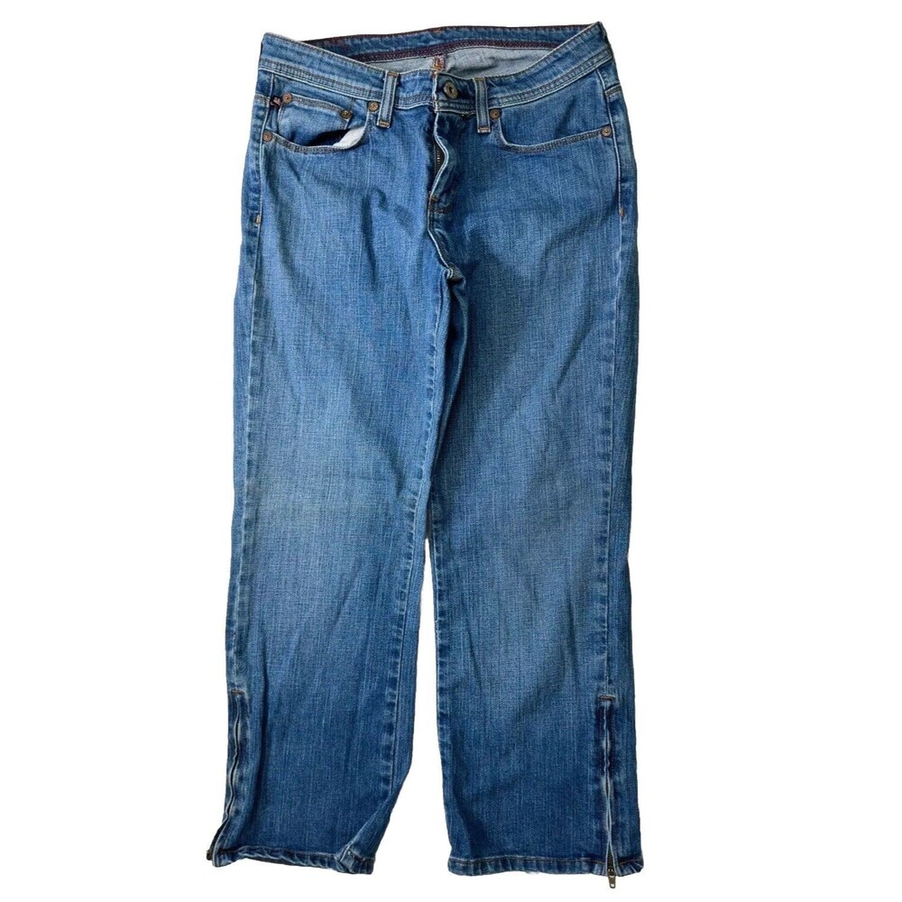 Polo Ralph Lauren Womens 6 Ankle Zip Capri Jeans Blue Stretch Kelly - Picture 1 of 4